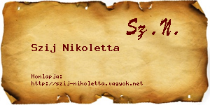 Szij Nikoletta névjegykártya