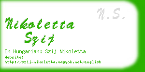 nikoletta szij business card